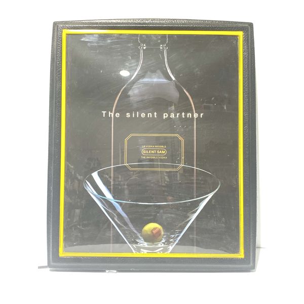 SILENT SAM VODKA ILLUMINATED BAR SIGN