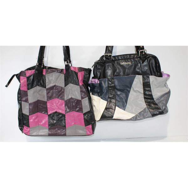 TWO FAUX LEATHER ESTATE HANDBAGS SPRING & BILLABONG