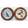 Image 1 : TWO FRAMED DECORTAIVE PLATES: THE SNOY OWL & PACIFIC LOON