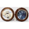 Image 1 : TWO FRAMED DECORTAIVE PLATES: BABY SEALS & MOON SHADOWS 