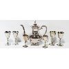 Image 1 : SILVER PLATED TEA POT & GOBLETS