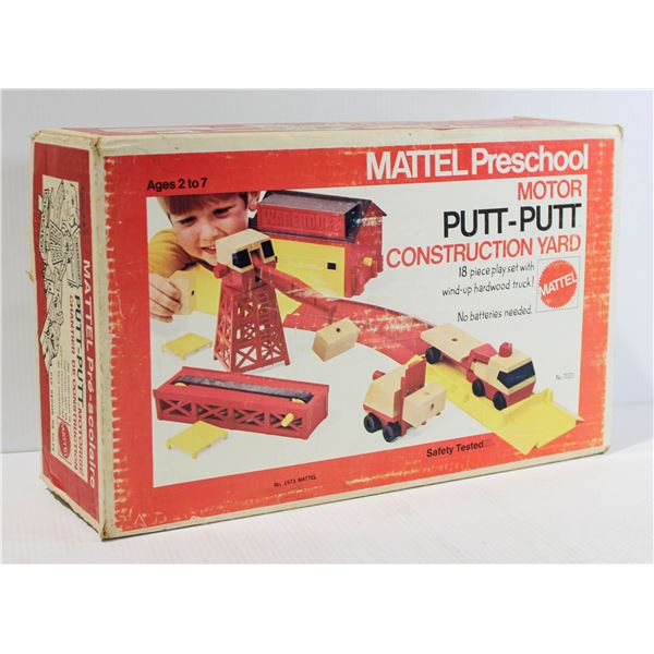 VINT. MATTEL PRESCHOOL MOTOR PUTT-PUTT CONSTRUCTION YARD