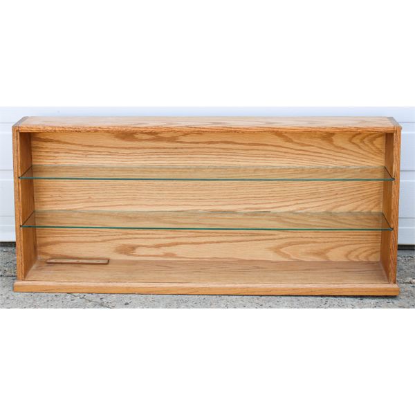 MODEL / DIECAST WOODEN TAPERED WALL DISPLAY CASE