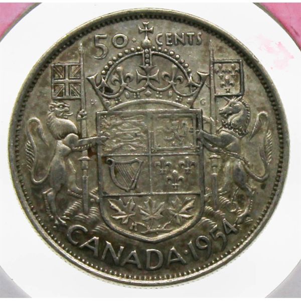 1954 CANADA SILVER 50 CENT COIN