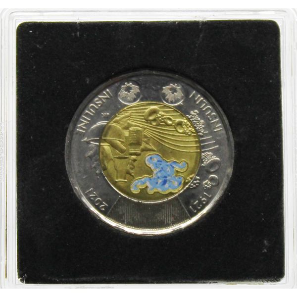 1921-2021 B.U. INSULIN COLOURED CANADA $2 COIN