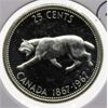 Image 1 : 1967 CANADIAN PROOF CAMEO SILVER 25 CENT COIN