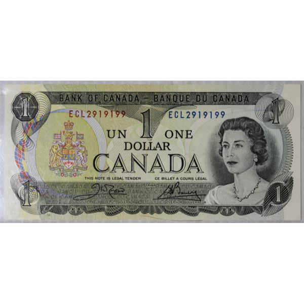 1973 POKER HAND CANADIAN $1 BANKNOTE
