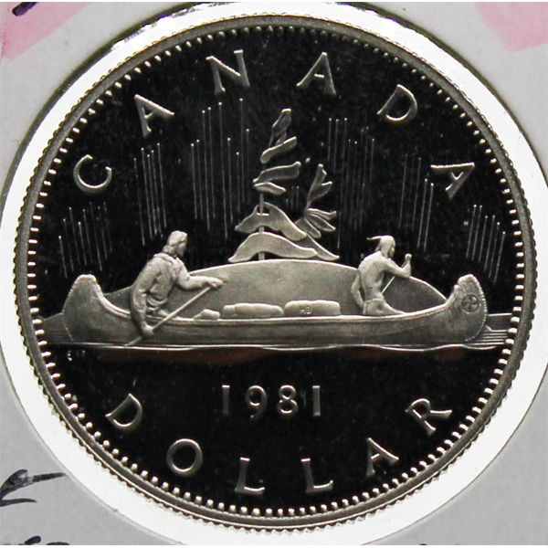 1981 PROOF CAMEO CANADA VOYAGEUR DOLLAR