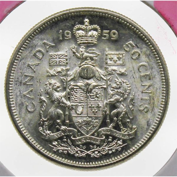 1959 CANADA SILVER 50 CENT COIN