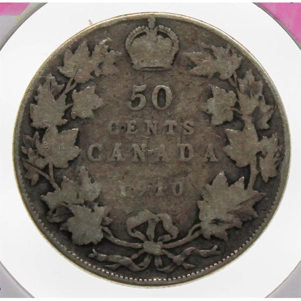 1910 CANADIAN SILVER 50 CENT COIN