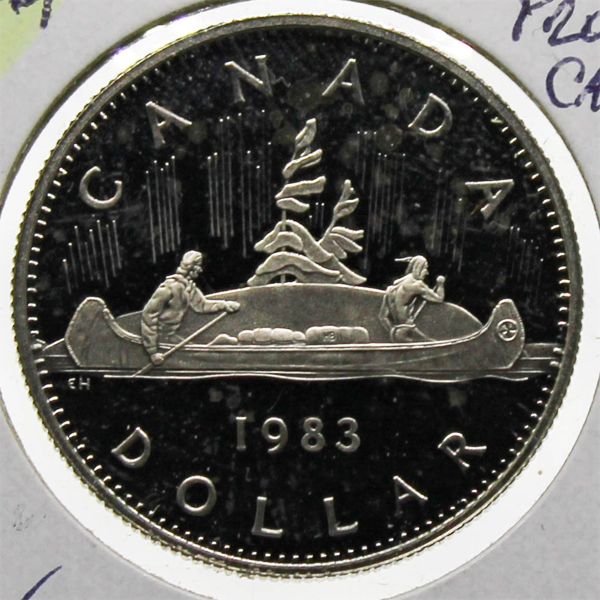 1983 PROOF CAMEO CANADIAN VOYAGEUR DOLLAR