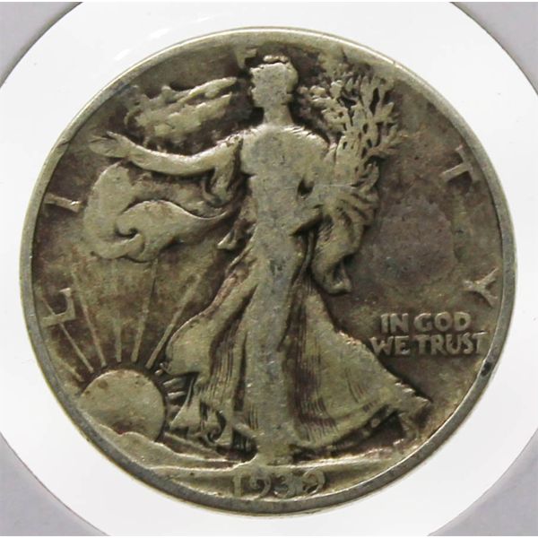 1939 USA WALKING LIBERTY SILVER HALF DOLLAR