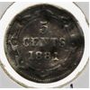 Image 1 : 1881 NEWFOUNDLAND SILVER 5 CENT COIN