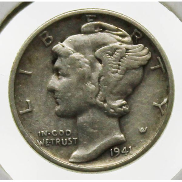 1941 USA SILVER 10 CENT COIN