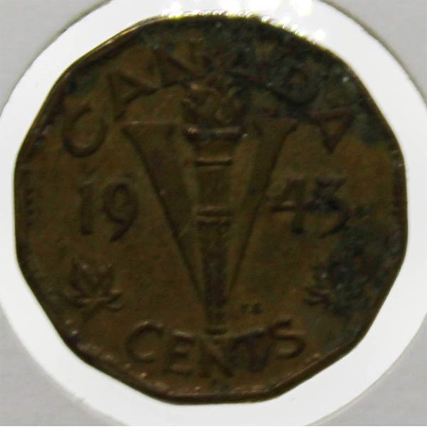 1943 CANADIAN 5 CENT COIN