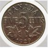 Image 1 : 1929 CANADIAN V.F. 5 CENT COIN