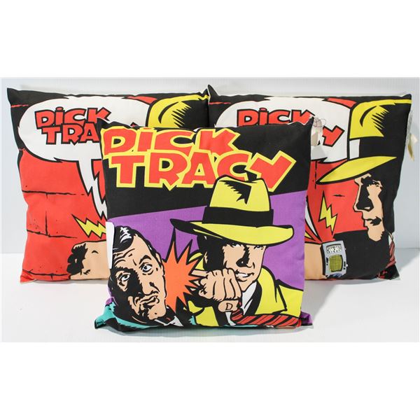 THREE DICK TRACY COUCH PILLOWS