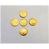 Image 1 : LOT OF 5 GOLD PLATED MINI COINS 