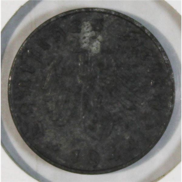 1944 WWII GERMAN 10 PFENNIG COIN