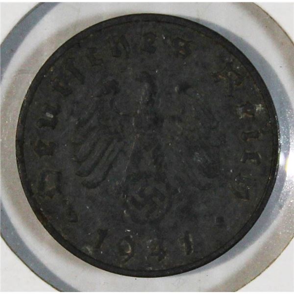 1941 WWII GERMAN 10 PFENNIG COIN