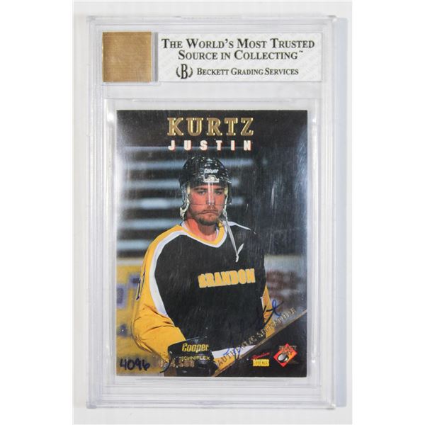 SIGNED JUSTIN KURTZ 1995 SIGNATURE ROOKIE CARD 