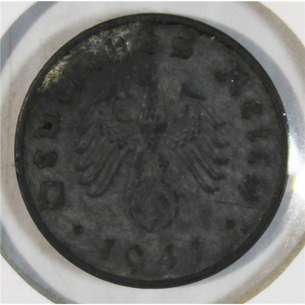 1941 WWII GERMAN 10 PFENNIG COIN