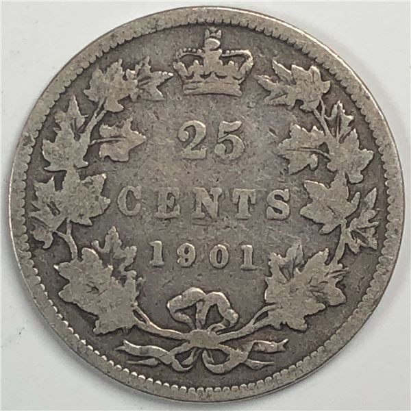 1901 Queen Victoria 25 Cents