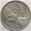 Image 1 : 1951 King George VI 25 Cents High Relief AU