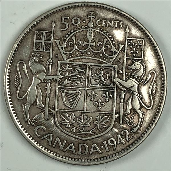 1942 King George VI 50 Cents AU+ ND