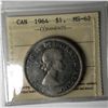 1964 Queen Elizabeth II Canadian Silver Dollar ICCS-MS-62