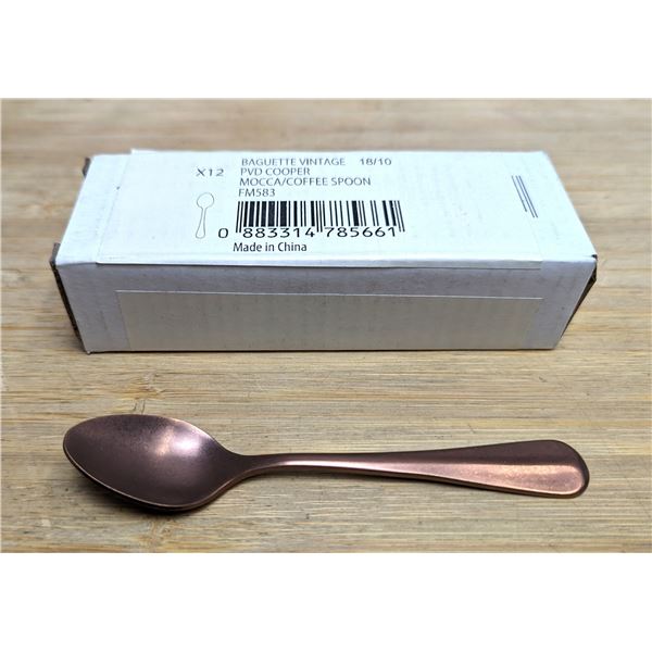Baguette Vintage Copper Coffee Spoons, Sola FM583 - Lot of 108 (9 Boxes), L6-CR4