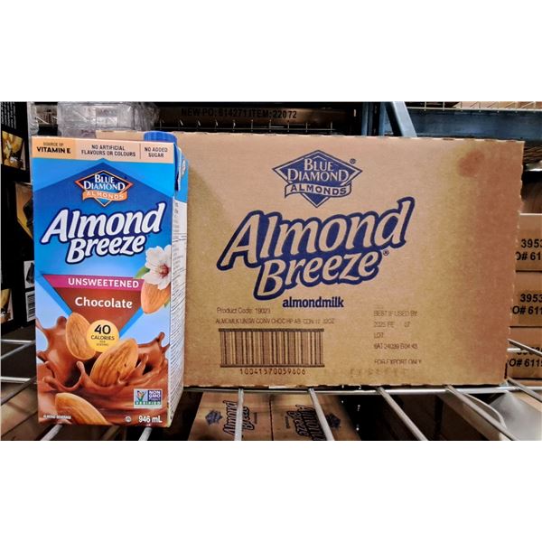 Blue Diamond Breeze Unsweetened Chocolate 946mL - Lot of 12 ( 1 case ), ML4-1