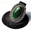 Image 1 : 29)  NATURAL NEPHRITE JADE SIZE 9.5 RING WITH INTR