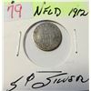 Image 1 : 33)  NEWFOUNDLAND 1912 5 CENT COIN, 92.5 %