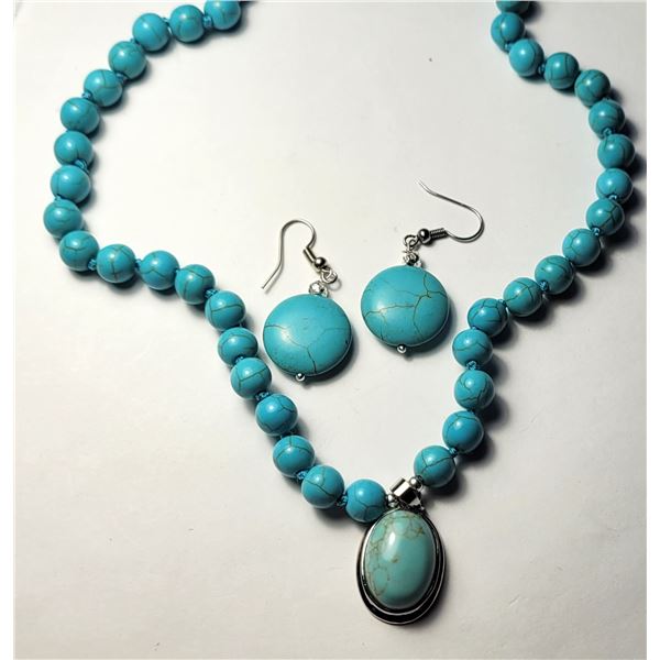 22)  NATURAL 8MM BLUE TURQUOISE ROUND GEMSTONE