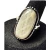 Image 1 : 35)  NATURAL OVAL MOONSTONE SIZE 8 RING, SETTING
