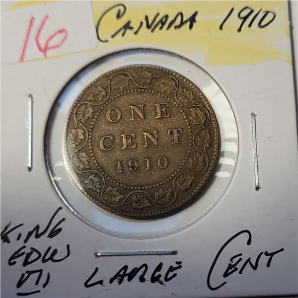 32)  CANADIAN 1910 KING EDWARD VII LARGE PENNY.