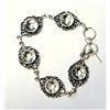 Image 1 : 18) NATURAL WHITE TOPAZ BRACELET WITH TOGGLE CLASP
