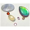 Image 1 : 13)  LOT OF 7 GEMSTONES INCLUDING DENDRITE OPAL,
