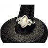 Image 1 : 26)  NATURAL SIZE 7.5 MARQUISE CUT MOONSTONE RING