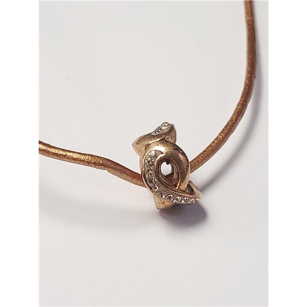 BZ1795-69 SILVER CZ ROSE GOLD PLATED NECKLACE