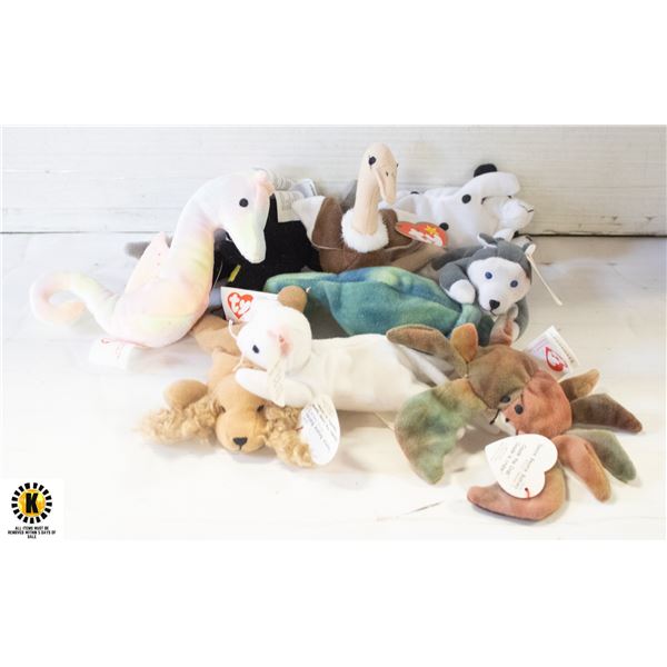 BOX WITH 10 TEENY BEANIE BABIES LINE