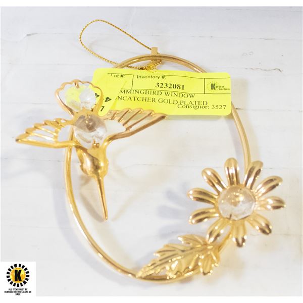 HUMMINGBIRD WINDOW SUNCATCHER GOLD PLATED
