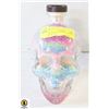Image 1 : HEAVY PINK AND BLUE SKULL DECANTER