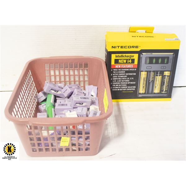 BIN MIXED NEW RECHARGABLE BATTERIES WITH