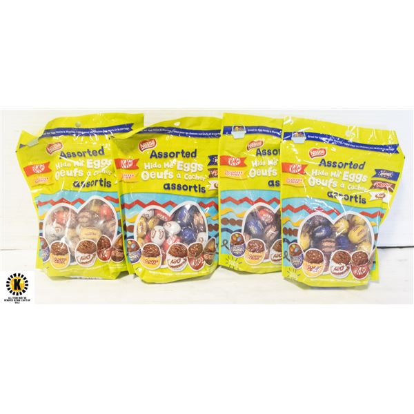 FOUR BAGS OF NESTL CHOCOLATE KITCAT,