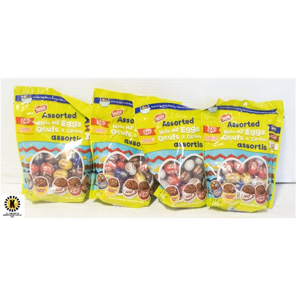 FOUR BAGS OF NESTL CHOCOLATE KITCAT,