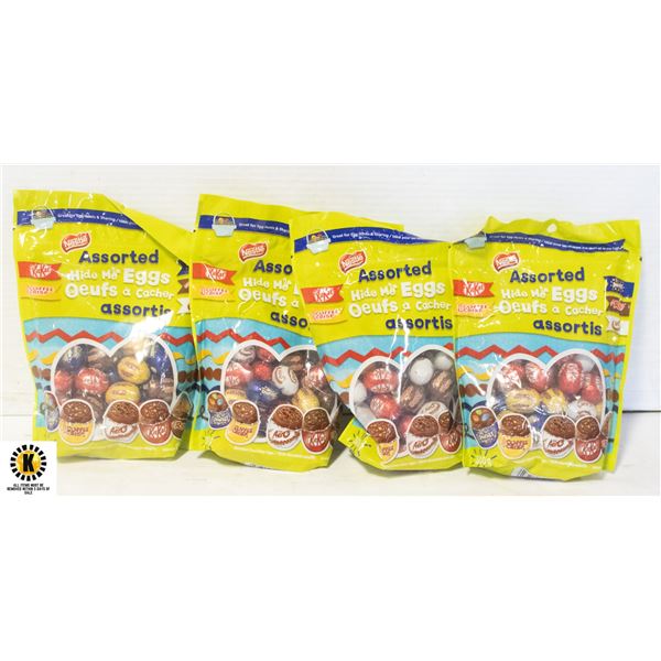 FOUR BAGS OF NESTL CHOCOLATE KITCAT,