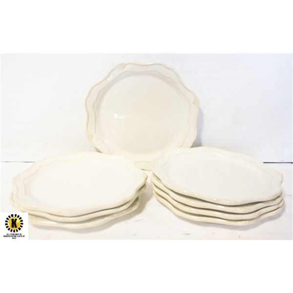 BOX WITH 8 NEW OCTAGONAL SERVING PLATES
