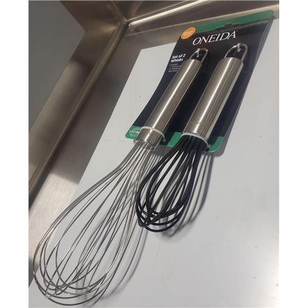 NEW 2 PC. ONEIDA BALLOON WHIP / WHISK SET 11" & 7"